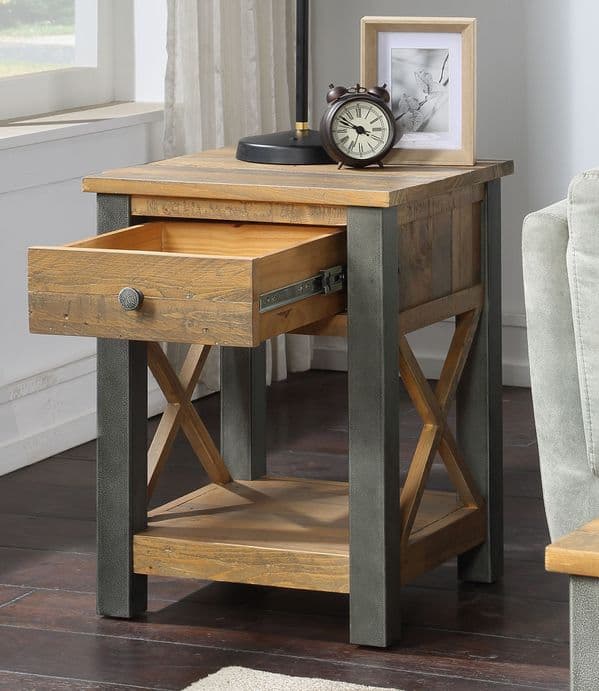 Urban Elegance Lamp Table with Drawer|Lamp table with drawer and useful storage space.